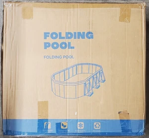 Folding Non-Inflatable Swimming Pool for Children, Adults, Pets 116" x 65" x 22" - Picture 1 of 4