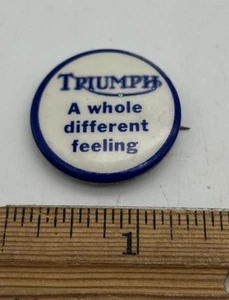 Triumph Motorcycle Lapel Hat Pin Blue And White 1.25” Vintage 1960’s - Picture 1 of 2