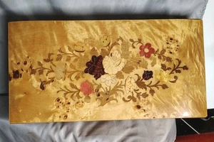 Sorrento Italian Love Makes The World Go Around Inlaid  Wood Music Jewelry Box  - Picture 1 of 13