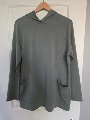 斯凯奇长袖长袖长袖衬衫连帽口袋女式大号绿色。 否 — 第 1/4 张图片