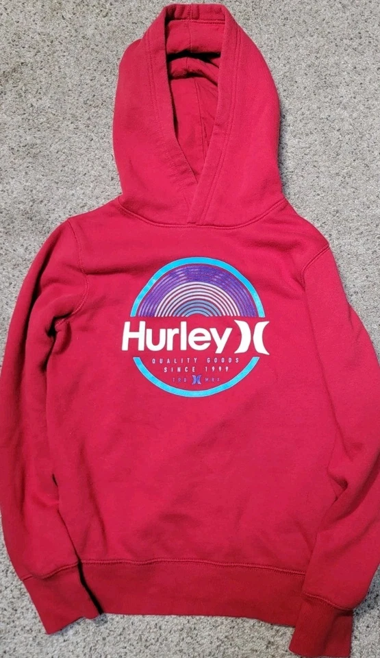 Hurley, sweatshirt, Boy's Red Graphic Logo Fleece Hoodie Medium 10/12 yrs - Изображение 1 из 3