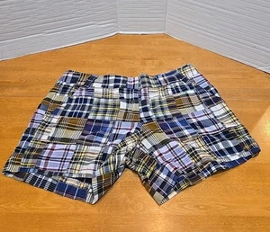 J.Crew Shorts Madras Plaid City Fit Womens 10 Patchwork Preppy Classic Nautical - Picture 1 of 17