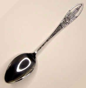 CLEVELAND TERMNAL TOWER VINTAGE STERLING TEASPOON ~ 5.5" ~ Unusual cutout ~ EXC - Picture 1 of 4