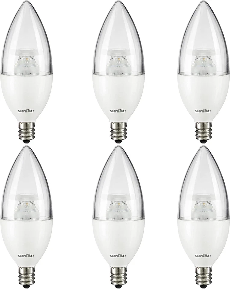 LED B11 Clear Torpedo Tip Chandelier Light Bulb, 7W (60W=) 5000K Daylight - 6PK - Image 1 of 2