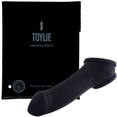 Frei Haus: Toylie Latex Penishülle Erik Schwarz, Einstieg: 5,5cm, Latexkleidung
