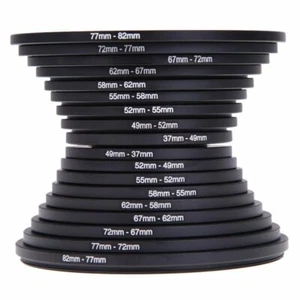 18 Stck. 37- 82 mm Step Up Down DSLR Kamera Objektiv Filter Adapter Ring Set - Bild 1 von 8