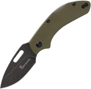 Browning Hidden Hollow Lockback OD Green G10 Folding D2 Steel Pocket Knife 0504B - Picture 1 of 1