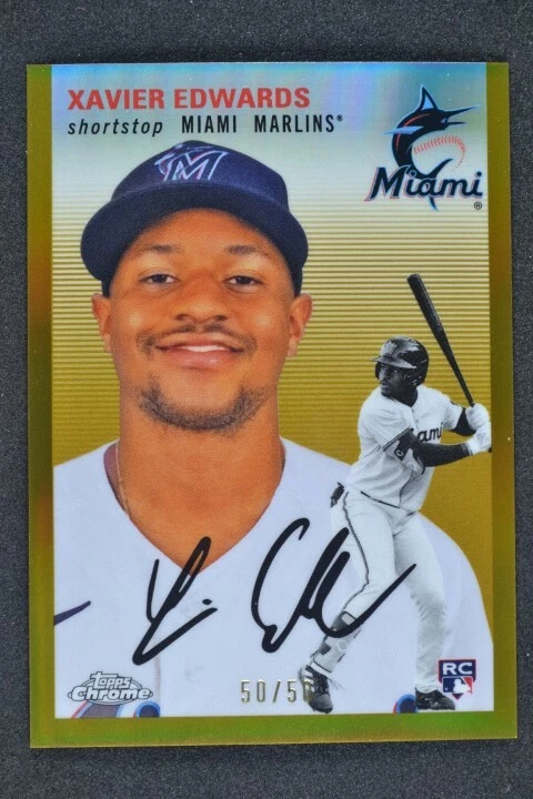 Xavier Edwards /50 2023 Topps Chrome Platinum Anniversary Gold RC #149 - Image 1 of 2
