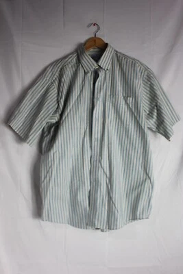 LL Bean Mens Size Reg L Button Down Striped Short Sleeve Shirt Cotton Pocket - Image 1 of 3