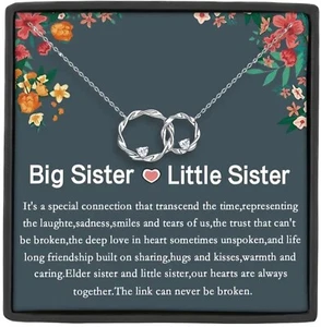 Gift for Sister - Big Sister & Little Sister Double Twisted Pendant Necklace,... - Picture 1 of 6