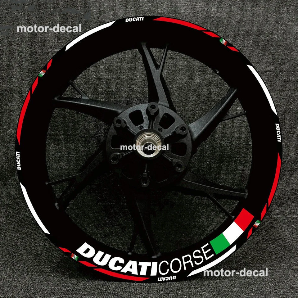 Reflective Wheel Hub Rim Stripes Decals Stickers Emblem For DUCATI Racing Bike - Изображение 1 из 1