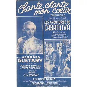 CHANTE CHANTE MON COEUR Tarentelle du Film AVENTURES DE CASANOVA Georges GUETARY - Imagen 1 de 1