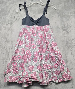 Dizzy Dress Girls Large Denim Floral Sundress Reversible Flowy Adjust Boutique - Picture 1 of 14