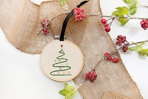 Christmas Tree with Balls Holiday Counted Cross Stitch Pattern - Picture 1 of 5