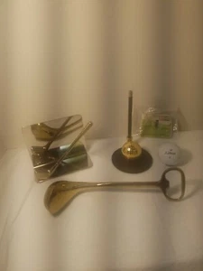 Vintage Brass Golf Club Desk Accessaries - Picture 1 of 8