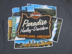 Paradise Harley Davidson Gray T Shirt Multicolor Graphics Size Medium - Picture 1 of 6
