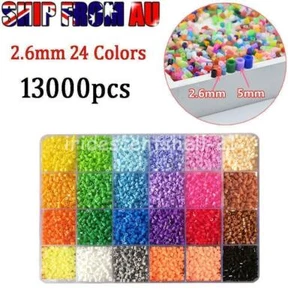 13000x/set For Hama Beads Kit Kids Fun DIY Craft 2.6mm 24 Colours Set Gift Toys - Picture 1 of 7