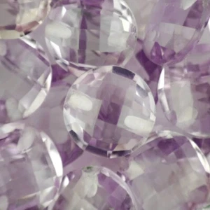 ROSE DE FRANCE AMETHYST 8 MM ROUND BRIOLETTE CUT DRILLED SOLD PER STONE F-1555 - Picture 1 of 1