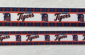Detroit Tigers blue orange white Grosgrain ribbon 5/8" 7/8" 1.5" Baseball - Picture 1 of 2