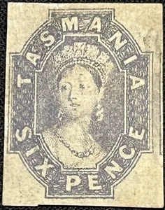 TASMANIA AUSTRALIA POSTAGE STAMP SG40 6D DULL LILAC D/L 6 W/M 4 GOOD MARGINS LMM - Picture 1 of 2