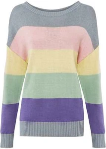 Jersey oversize T. 40/42 Colorido Rayas Mujer Manga Larga Jersey Punto Nuevo - Imagen 1 de 1