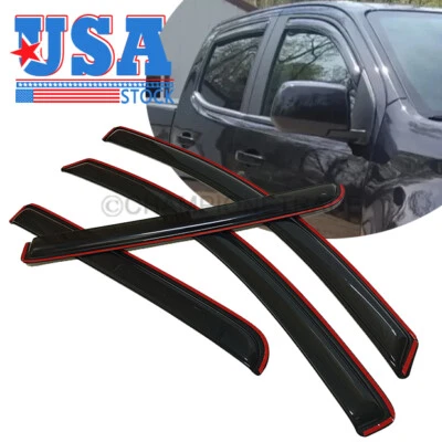 US IN-CHANNEL Window Visor Sun Vent Rain Guard for 2015-2022 GMC Canyon Crew Cab Foto 1 de 4