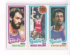 1980-81 TOPPS #71 - #192 RICH KELLEY / #102 MOSES MALONE TL / #64 WINFORD BOYNES