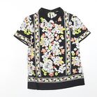 Oasis Womens Multicoloured Floral Polyester Basic T-Shirt Size 8 Collared