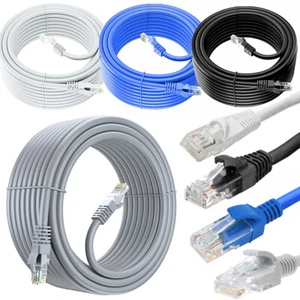 RJ45 Network Ethernet Cable Cat5e LAN UTP Patch Fast Internet Lead 1m - 50m Lot - Picture 1 of 7