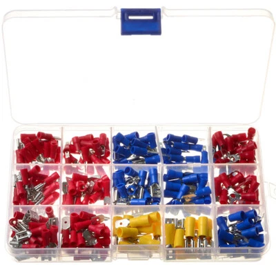 Kit de conector de pala/crimpado/anillo surtido terminal de cable de alimentación aislado 280 piezas para automóvil Foto 1 de 4