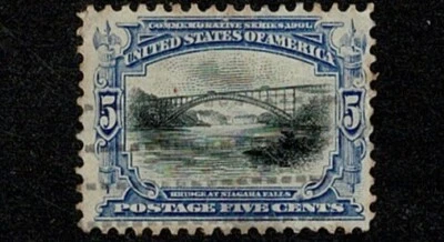 1901 Pan Am Expo 5c Niagara Falls Bridge SG 303 Finely Cancelled Faults- Charity - Image 1 of 2