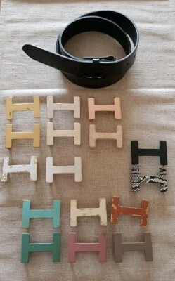 ♥ umjuBELT SET Gürtel schwarz+H-Level Schnalle n Wahl Größe 85 90 95 100 105 110 - Bild 1 von 4