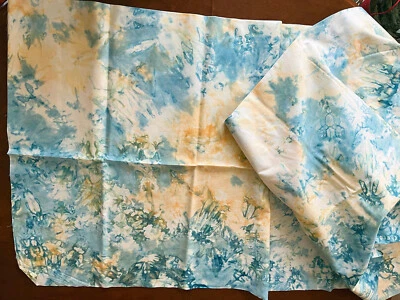 Hand-dyed Batik Ombre Blender Quilt Cotton Fabric 2 Yards Turquoise Teal Blue - Image 1 of 4