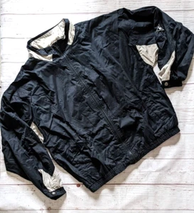 Le Coq Sportif Men Jacket Bomber Black Colorblock Zip Up Knit Lined Size XL - Picture 1 of 14