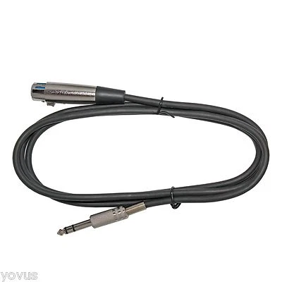 YOVUS 6FT foot XLR FEMALE to 1/4 TRS BALANCED MICROPHONE MIC SHIELDED audio CABLE cord