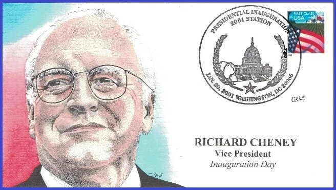 USA2 #IN36 U/A COLLINS HAND PAINTED 2 FDC   Inauguration Bush 1st Term 2001 - Image 1 of 1