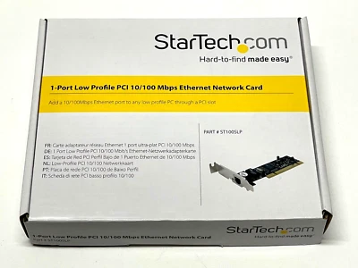 NEW STAR TECH STARTECH ST100SLP 1-PORT LOW PROFILE PCI 10/100 Mbps ETHERNET  #5 - Image 1 of 4
