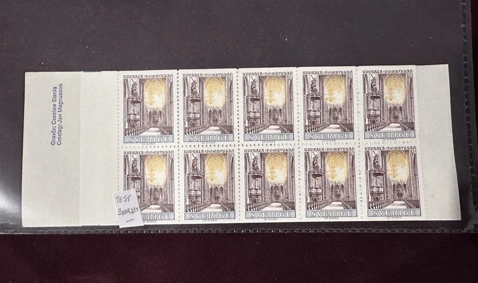 Sweden 1974 Folded Test Booklet Uppsala Cathedral Stamps MNH - Image 1 of 2