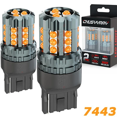 For Toyota Prius 2010 2011-2018 LED Turn Signal Light Bulbs 7443 7440 Yellow - Image 1 of 4