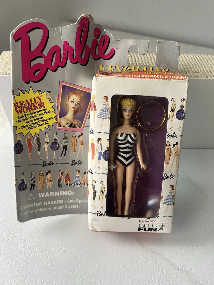 1995 Mattel Barbie Keychain Original Barbie Blonde Brunette