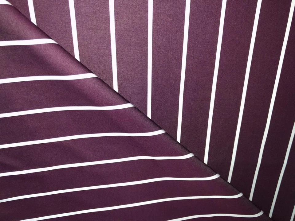 Tela a rayas popelina de algodón por yarda color ciruela rayas Foto 1 de 1