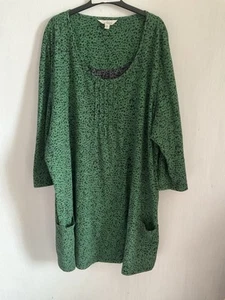Seasalt 3/4 Busy Lizzy Tunic Green Floral Size UK 24 Organic Cotton - Picture 1 of 12