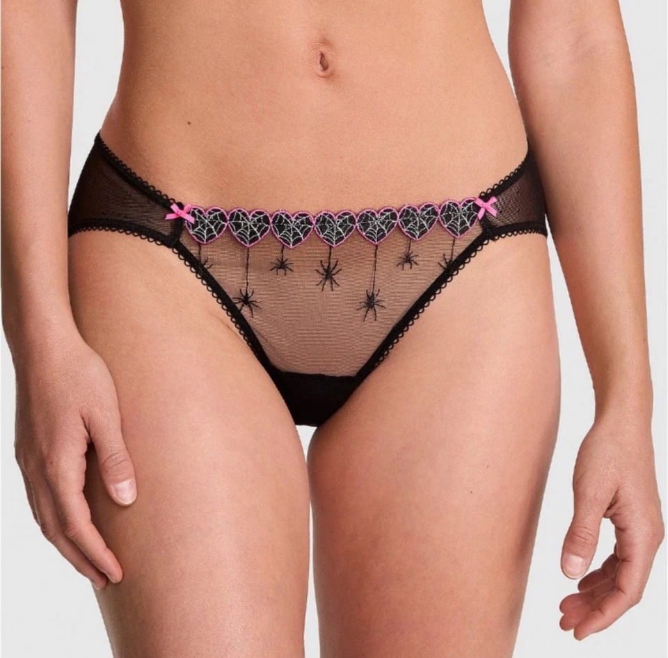 VS Sold Out Halloween Panties! 2025 Spider Web Heart Wink Cheeky Panty XL - Image 1 of 1