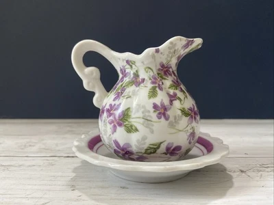 Juego de jarra y lavabo violetas púrpura Inarco E-4982 Inarco Japón Foto 1 de 4