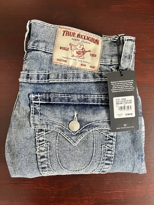 True Religion Geno Jeans Men's 31 x 32 Flap Big T Relaxed Slim Denim $199.00 NEW - Image 1 of 4