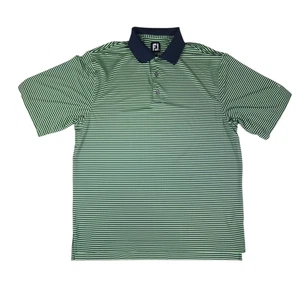 Camisa Polo FootJoy Para Hombres Grande Verde Rayas Manga Corta Golf Ropa Activa Logo - Imagen 1 de 9