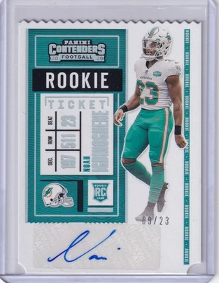 Noah Igbinoghene 2020 Contenders Var. Rookie Ticket Stub Die-Cut Rc Auto (9/23) - Image 1 of 2