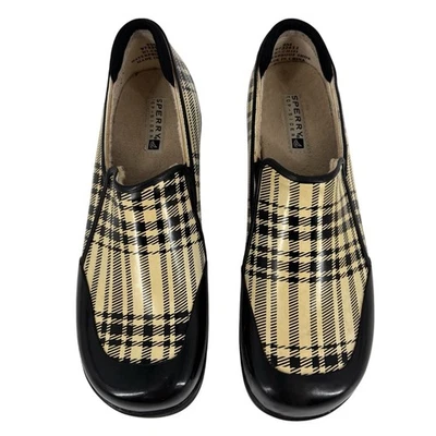 Zapatos Sperry Topsiders para mujer talla 9 amarillos/negros a cuadros impermeables al aire libre lluvia Foto 1 de 4