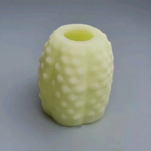 Fenton Custard Satin Hobnail Uranium Glass Fairy Light Lamp Top 3" Replacement - Picture 1 of 6