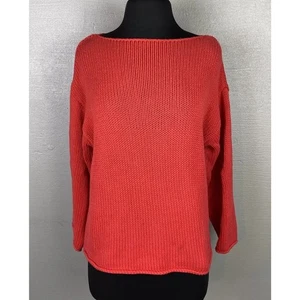 Maglione donna Chico’s Design rosso manica 3/4 maglia collo barca taglia 1 (8-10) - Foto 1 di 7